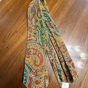Vintage Ivey's Paisley Silk Tie in Red, Green & Gold